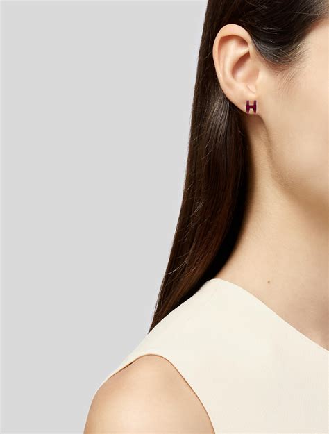 hermes h earrings